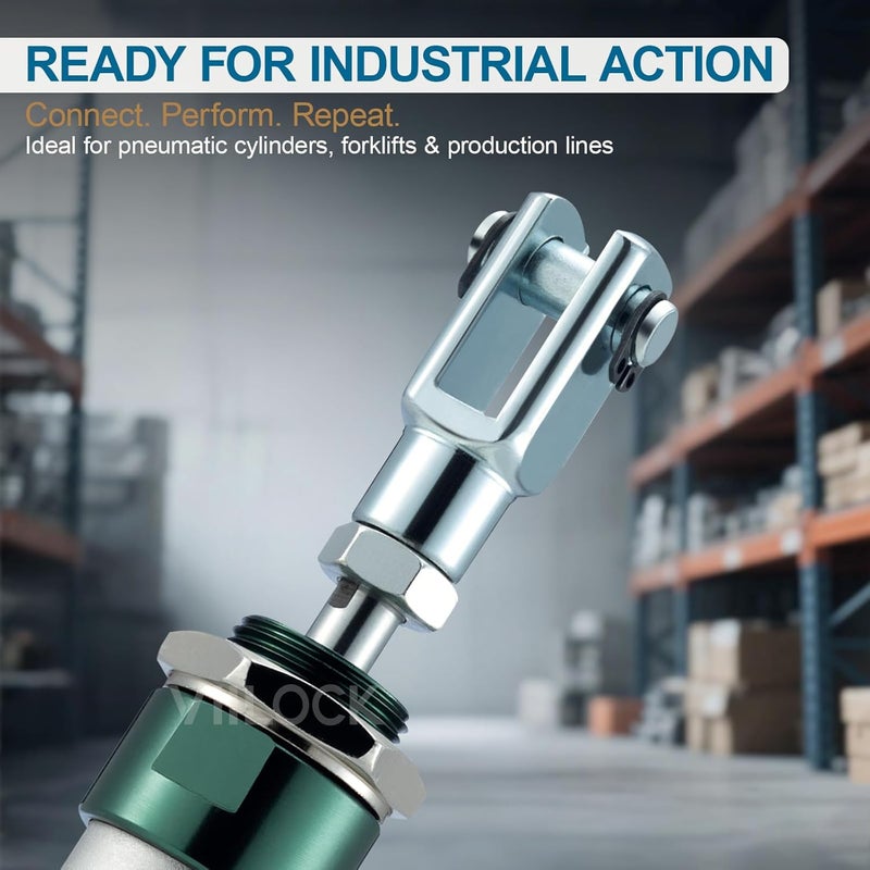 VIILOCK 2pcs Air Cylinder Rod Clevis End, M8x1.25 Female Thread Y Connector for Pneumatic Air Cylinder Foot Mounting Work Y-20 - Image 4